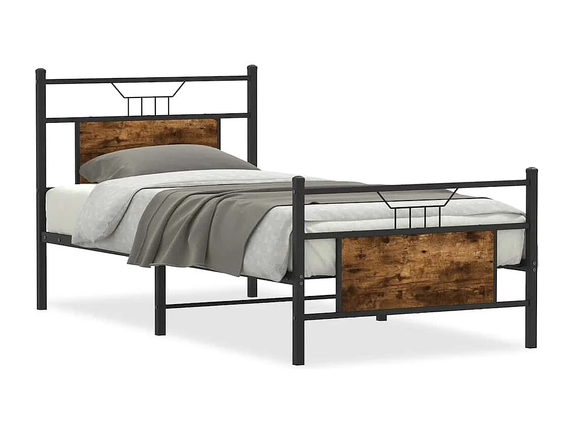 Bedframe zonder matras hout gerookt eikenkleurig 90x200 cm