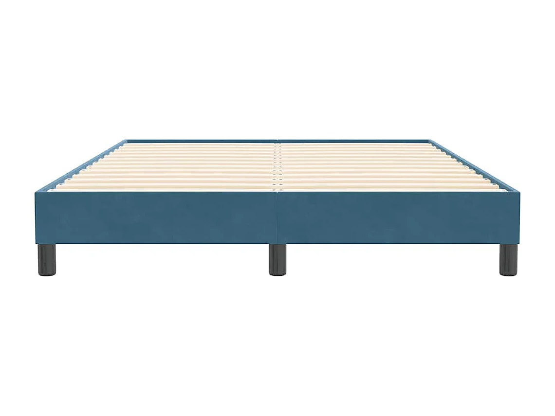 Cadre de lit sans matelas bleu foncé 160x210 cm velours