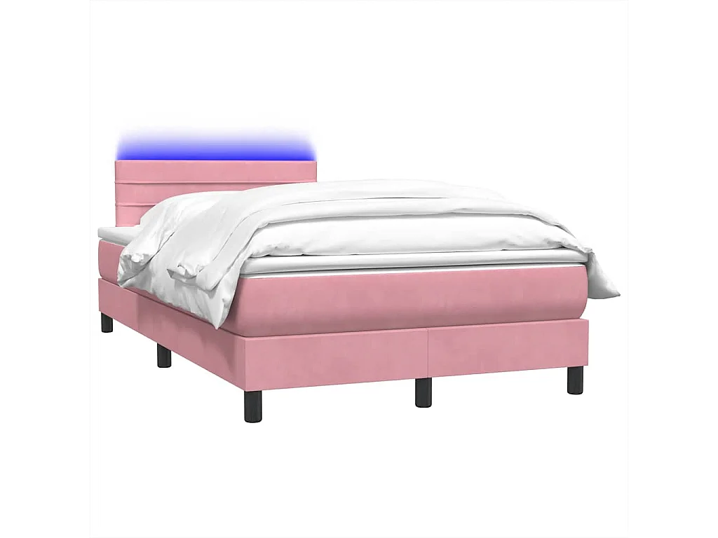 Cama com molas/colchão 120x220 cm veludo rosa