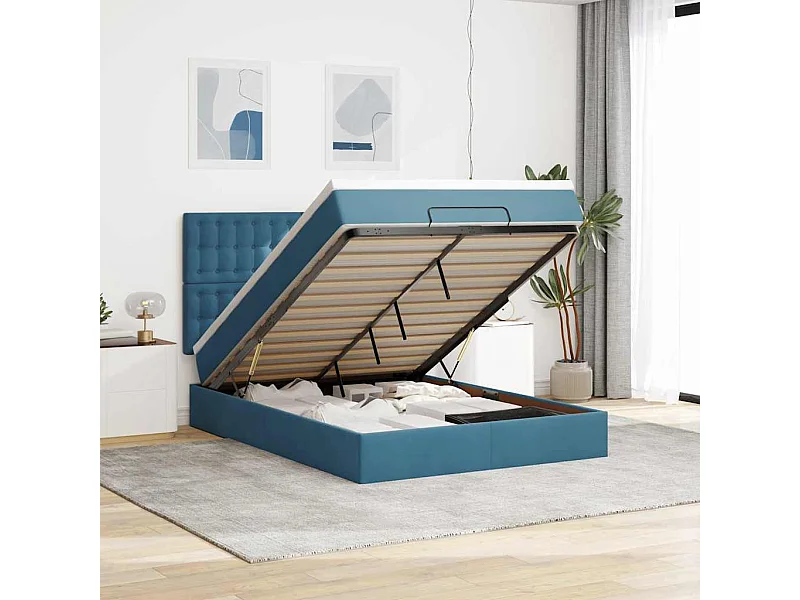 Ottoman bed met matrassen en LED's 140x190cm fluweel