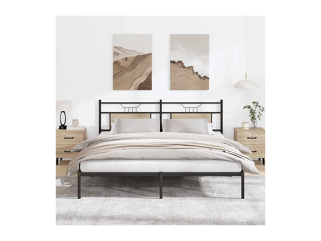 Cadre de lit sans matelas chêne sonoma 183x213 cm