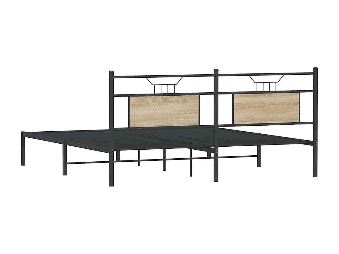 Estructura de cama sin colchón 183x203 cm madera roble Sonoma