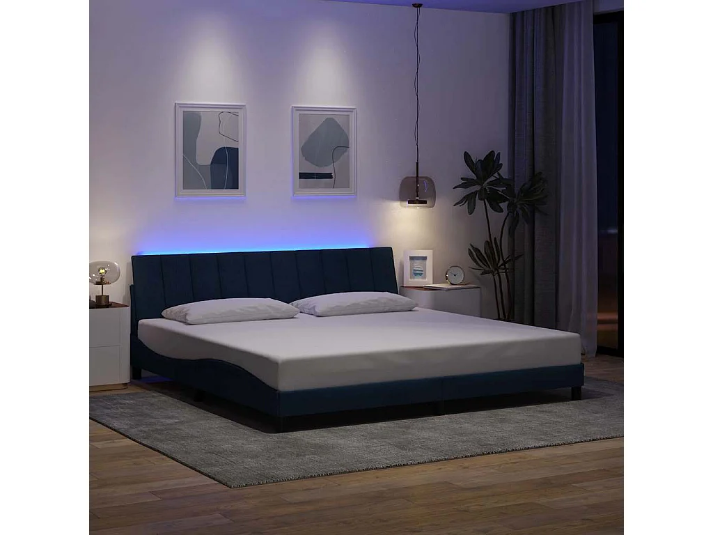 Bedframe zonder matras "Hanko" stof blauw 200x200 cm