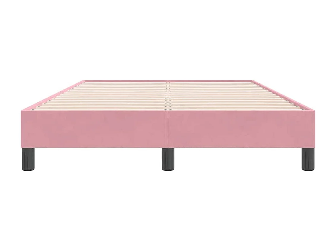 Estructura de cama sin colchón terciopelo rosa 120x220 cm