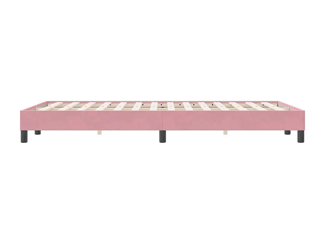 Estructura de cama sin colchón terciopelo rosa 120x220 cm
