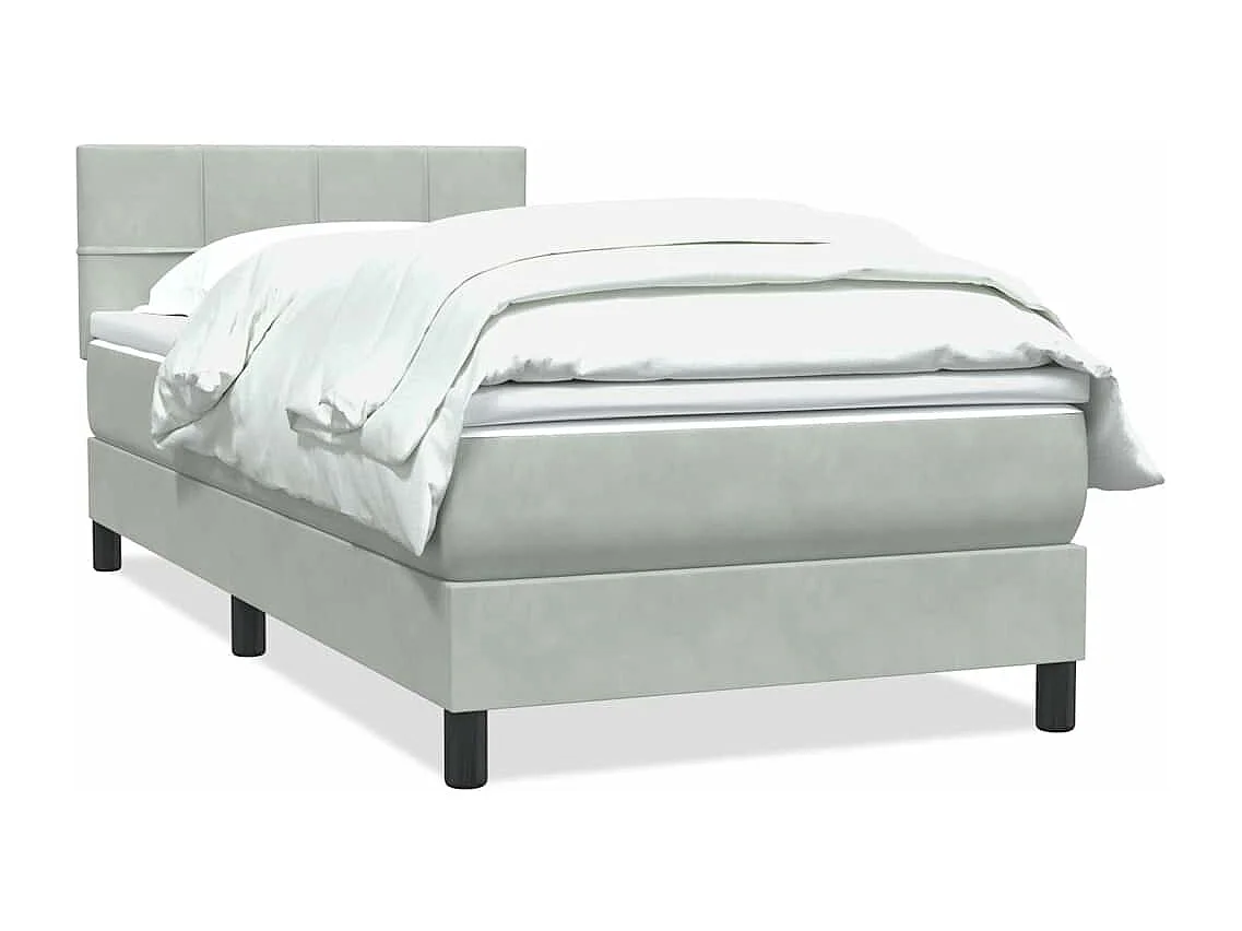 Boxspring met matras fluweel lichtgrijs 80x210 cm