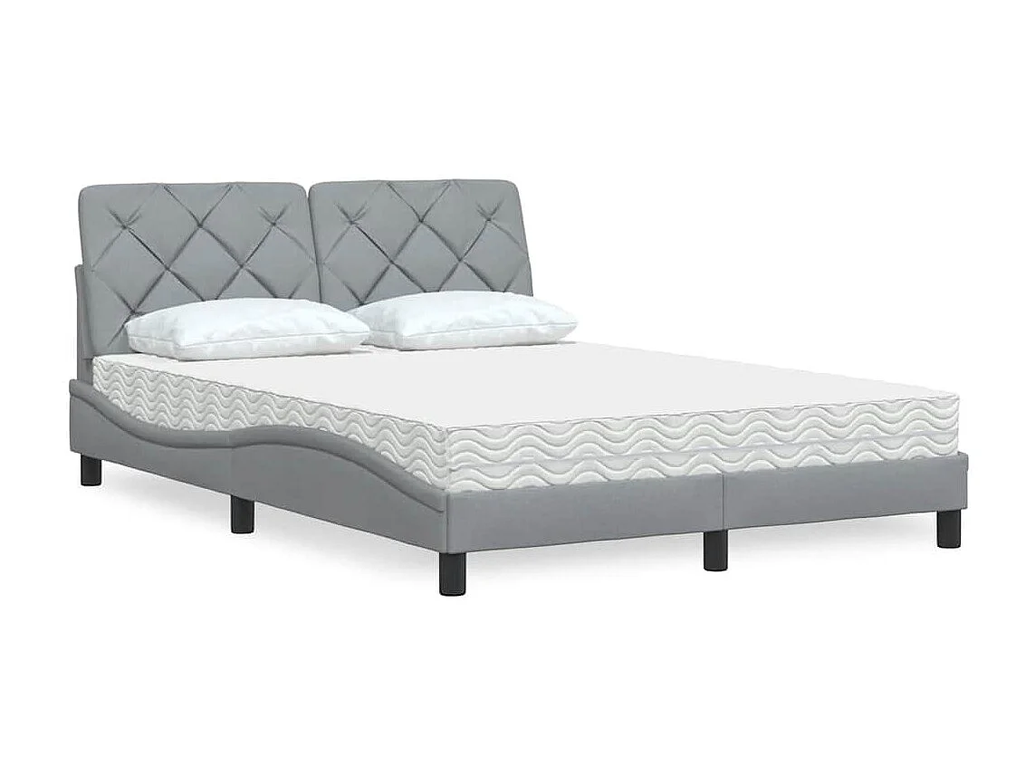 Bed met matras stof lichtgrijs 120x200 cm