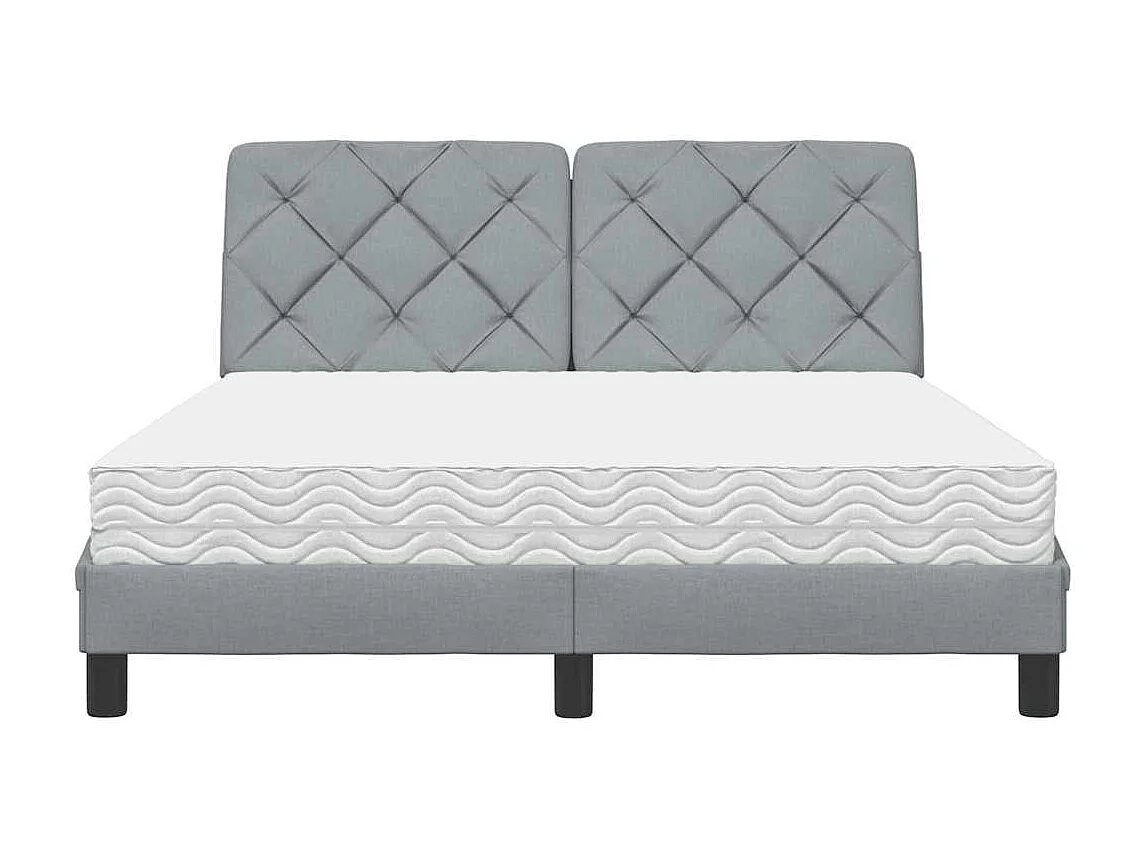 Bed met matras stof lichtgrijs 120x200 cm