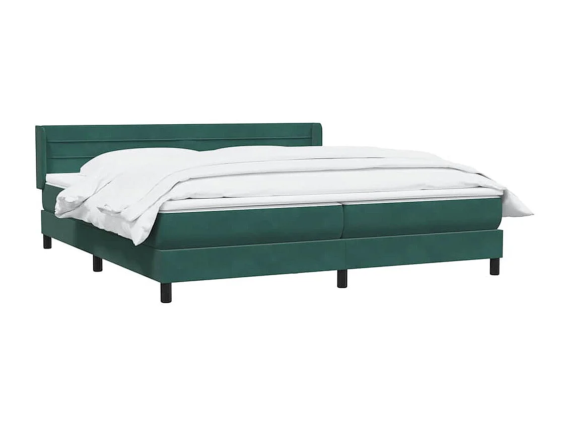 Boxspring met matras fluweel donkergroen 180x210 cm