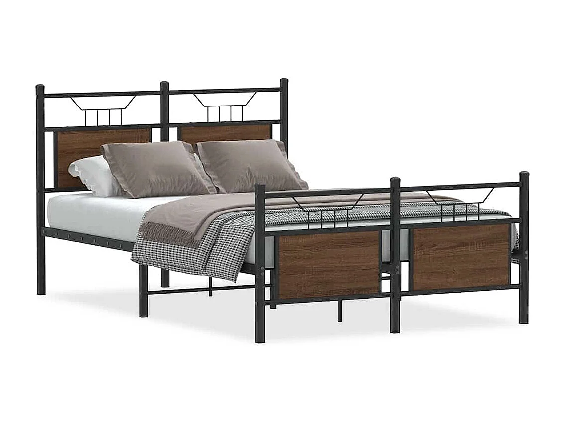 Cadre de lit sans matelas chêne marron 120x190 cm