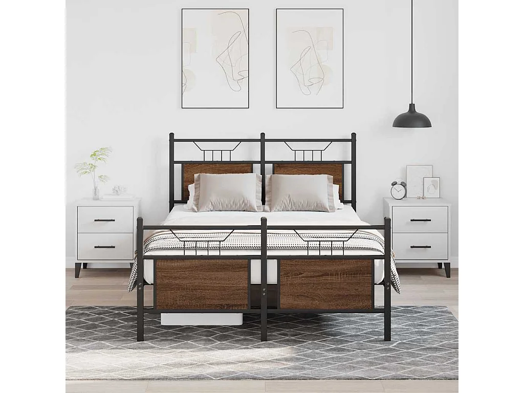 Cadre de lit sans matelas chêne marron 120x190 cm