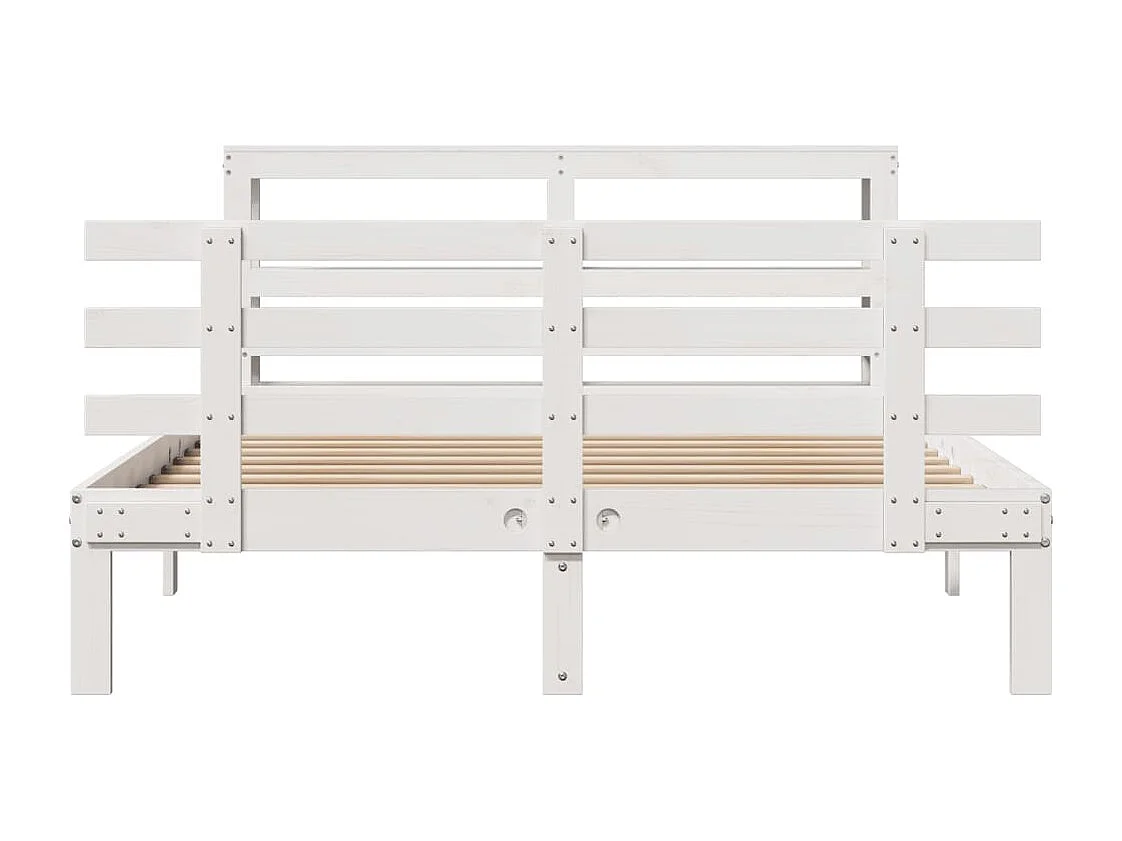 Cadre de lit avec tête de lit sans matelas blanc 140x190 cm