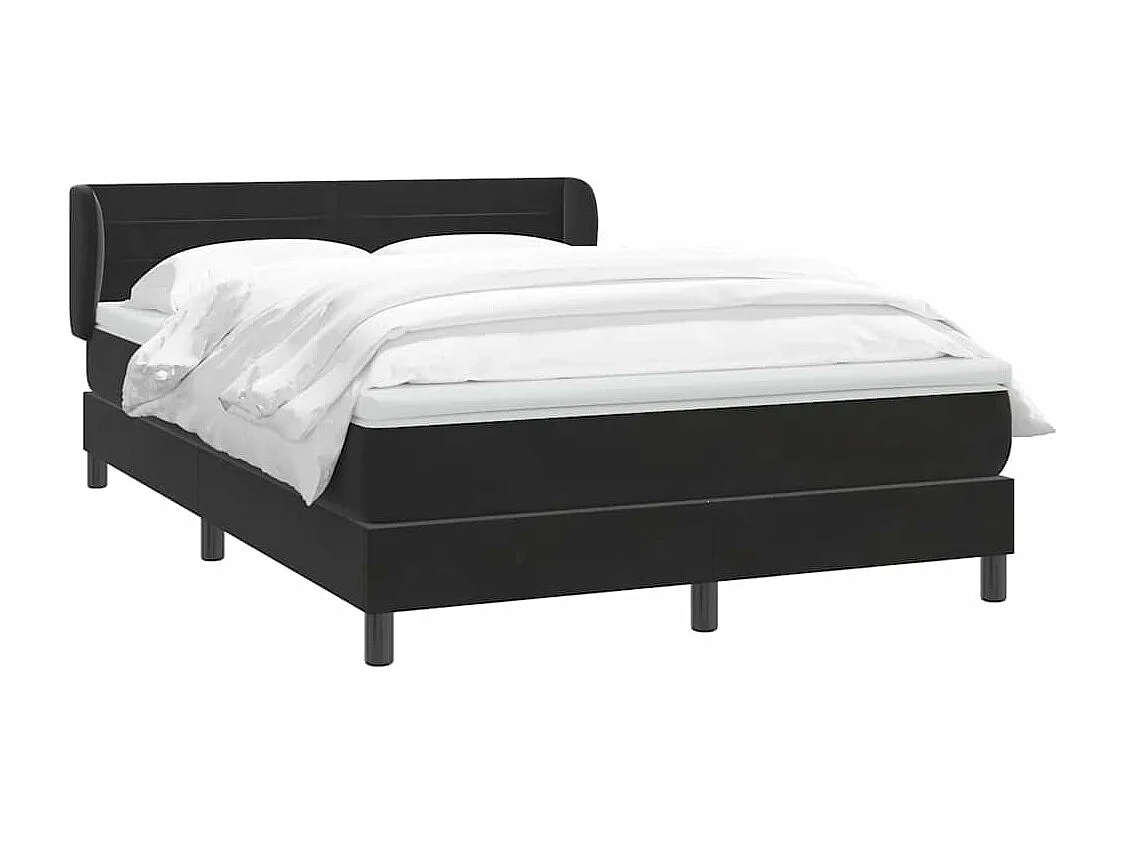 Cama com molas/colchão 140x210 cm veludo preto