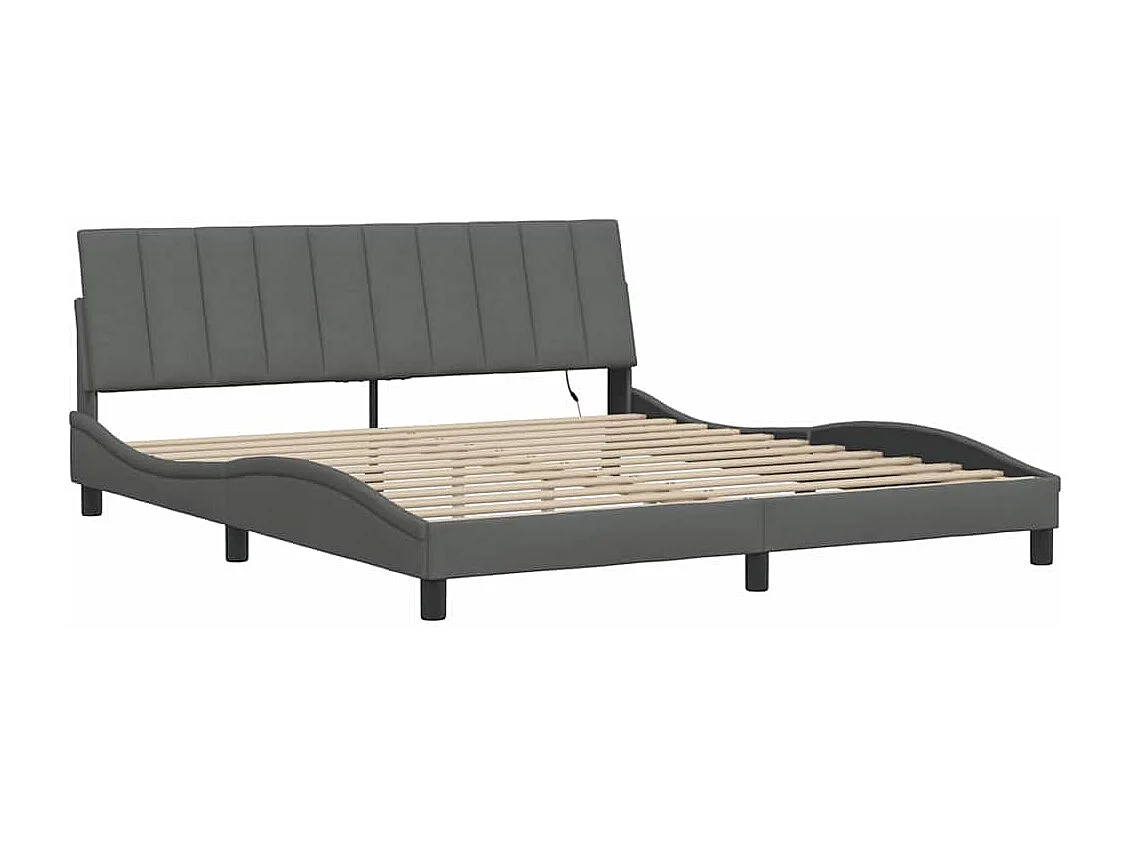 Bedframe zonder matras "Hanko" stof donkergrijs 180x200 cm