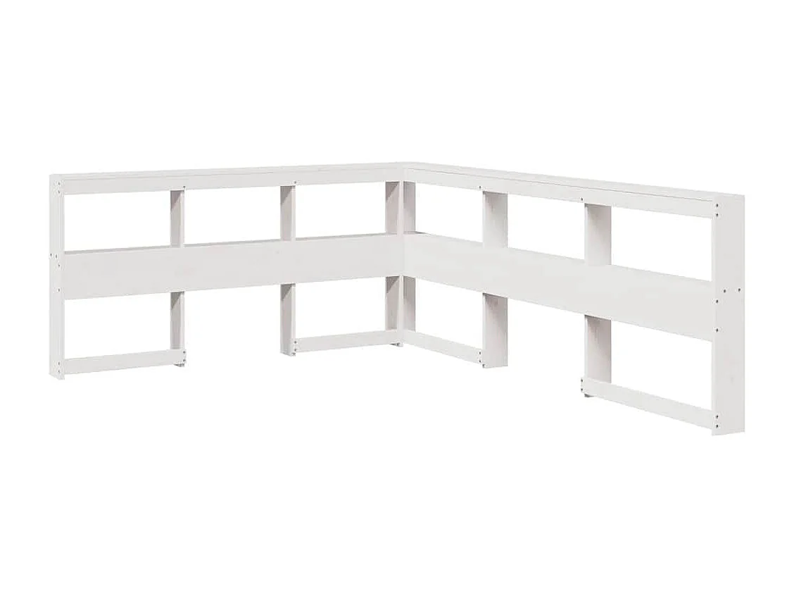 Cama com estante sem colchão 150x200 cm pinho maciço branco