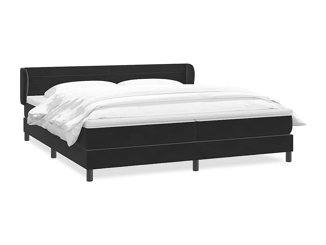 Cama com molas/colchões 180x210 cm veludo preto