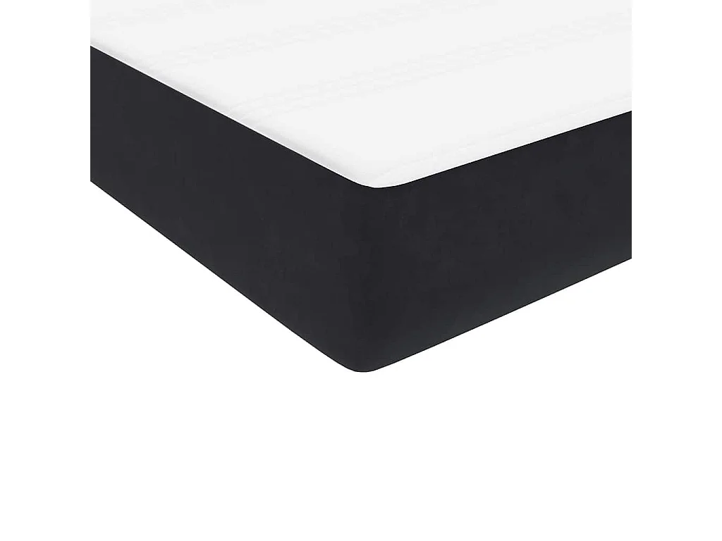 Sommier à lattes de lit avec matelas noir 80x220 cm velours