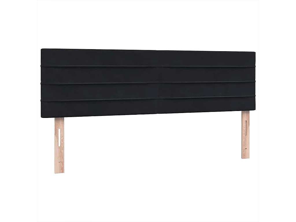Cama box spring con colchón terciopelo negro 140x210 cm