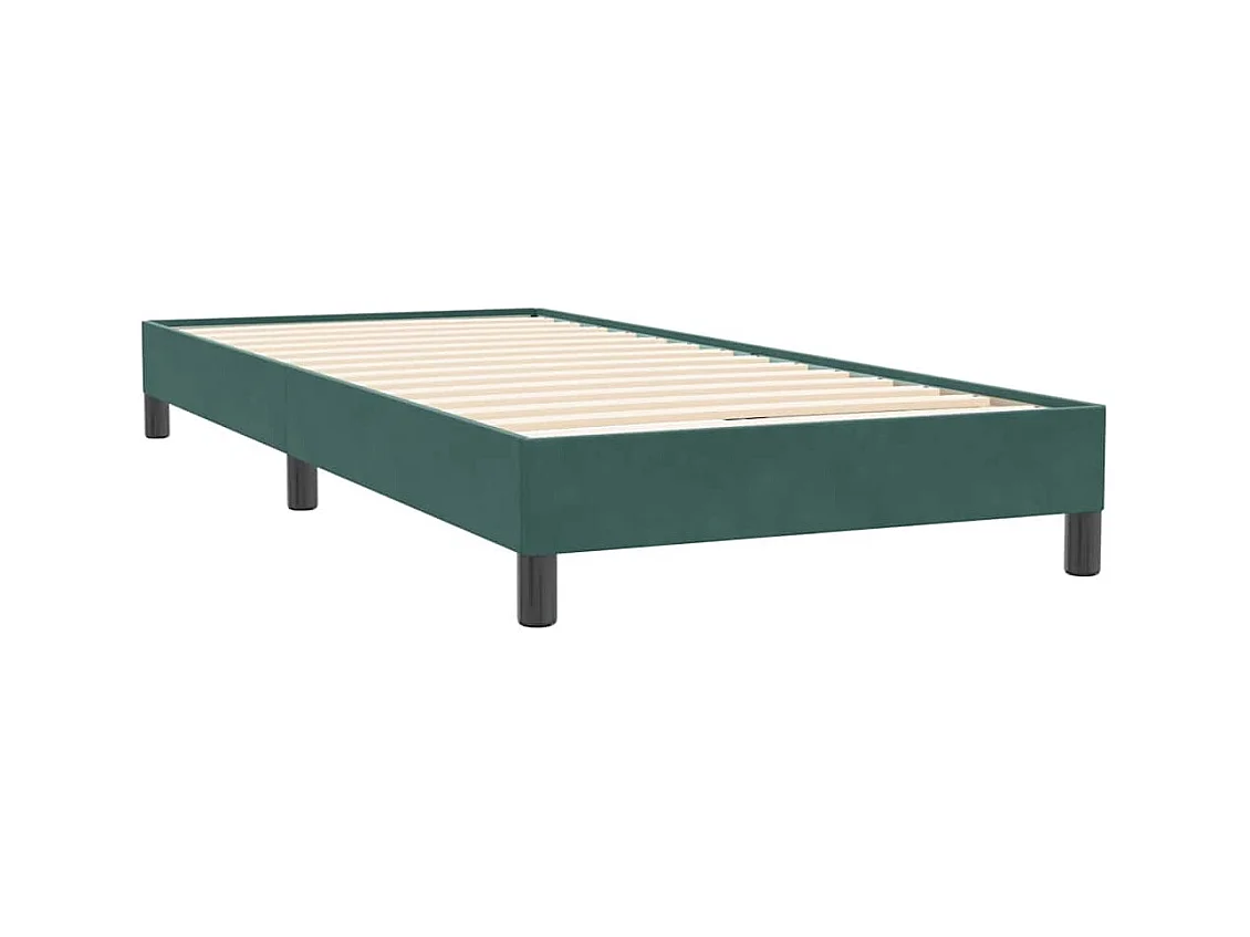 Cama com molas/colchão verde-escuro 80x220 cm veludo