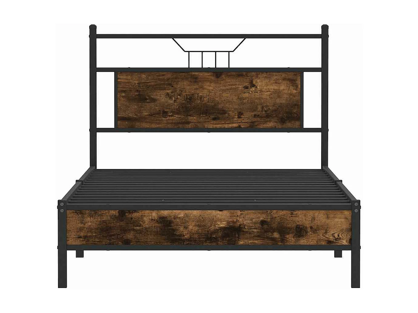 Cadre de lit sans matelas chêne fumé 107x203 cm bois ingénierie
