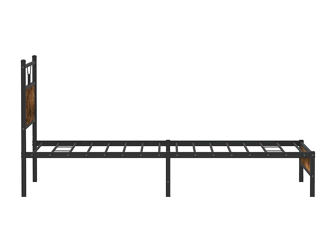 Cadre de lit sans matelas chêne fumé 107x203 cm bois ingénierie