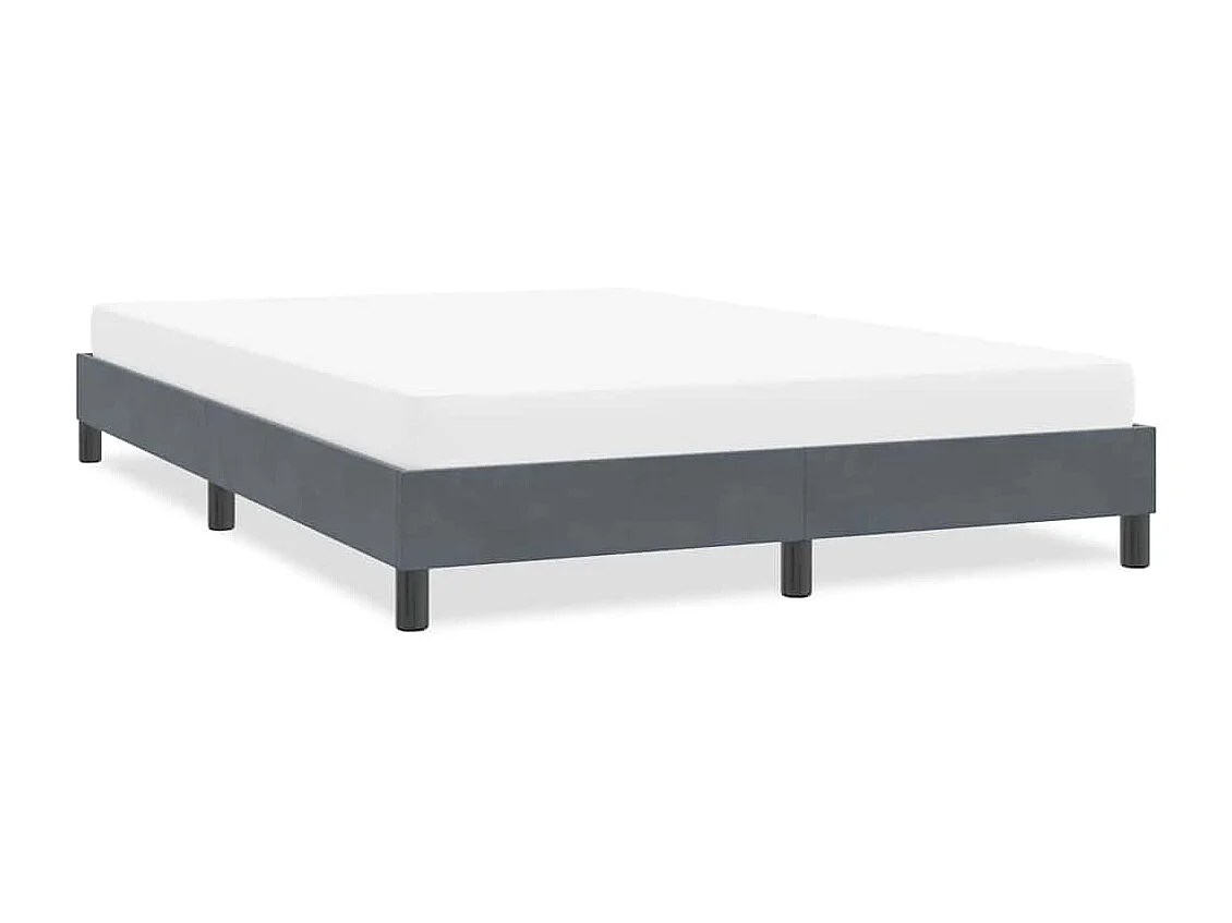 Estrutura de cama sem colchão 160x210 cm veludo cinzento-escuro