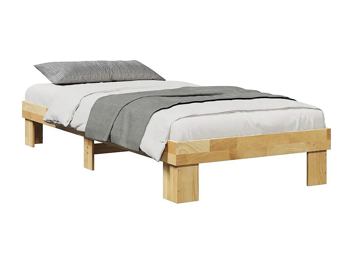 Cadre de lit sans matelas 80x200 cm bois massif de chêne