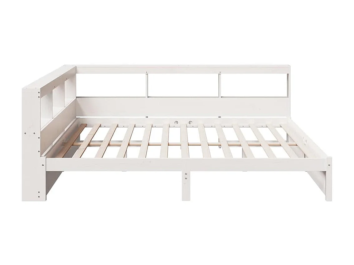 Lit bibliothèque sans matelas 160x200 cm bois massif de pin