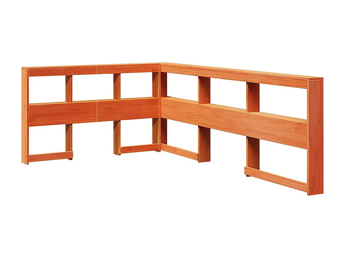 Lit bibliothèque sans matelas cire marron 120x200 cm pin massif