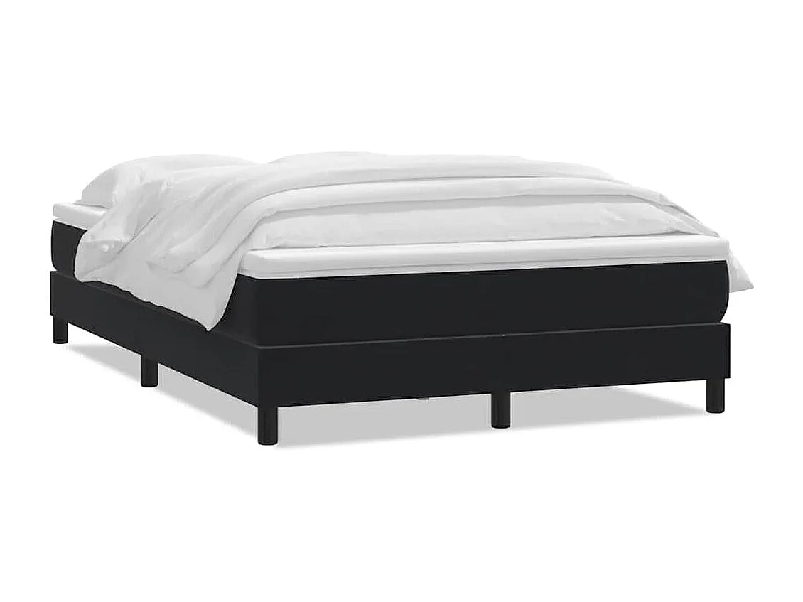 Boxspring met matras fluweel zwart 160x210 cm