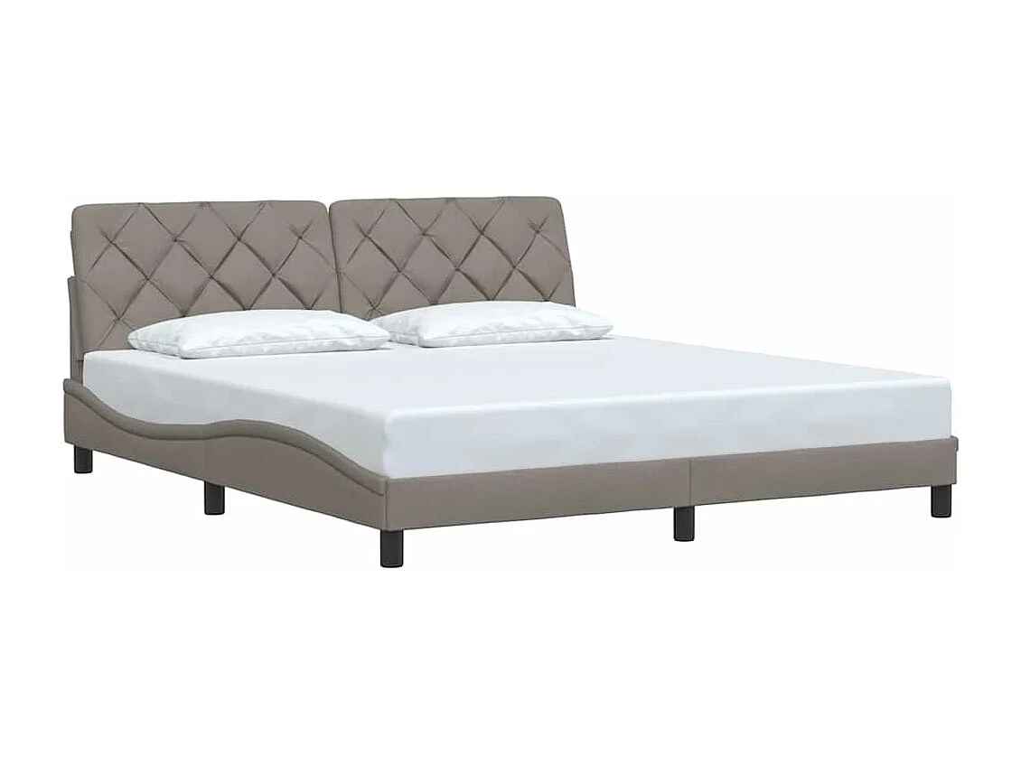 Cadre de lit sans matelas taupe 180x200 cm tissu