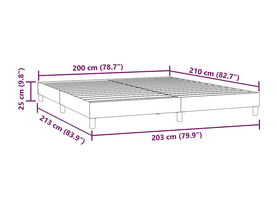 Cadre de lit sans matelas noir 200x210 cm velours