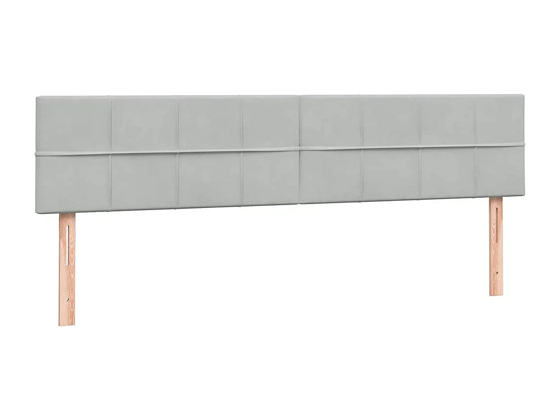 Cama box spring con colchón terciopelo gris claro 180x220 cm