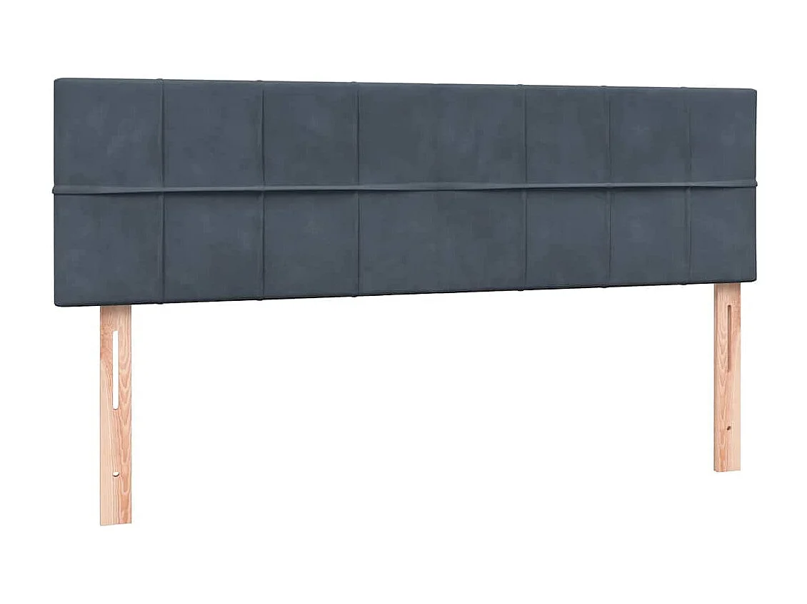 Cama box spring con colchón terciopelo gris oscuro 140x210 cm