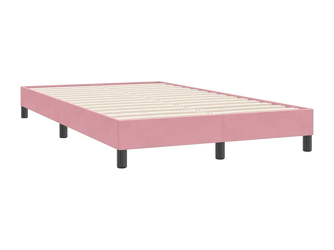 Sommier à lattes de lit sans matelas rose 120x220 cm velours