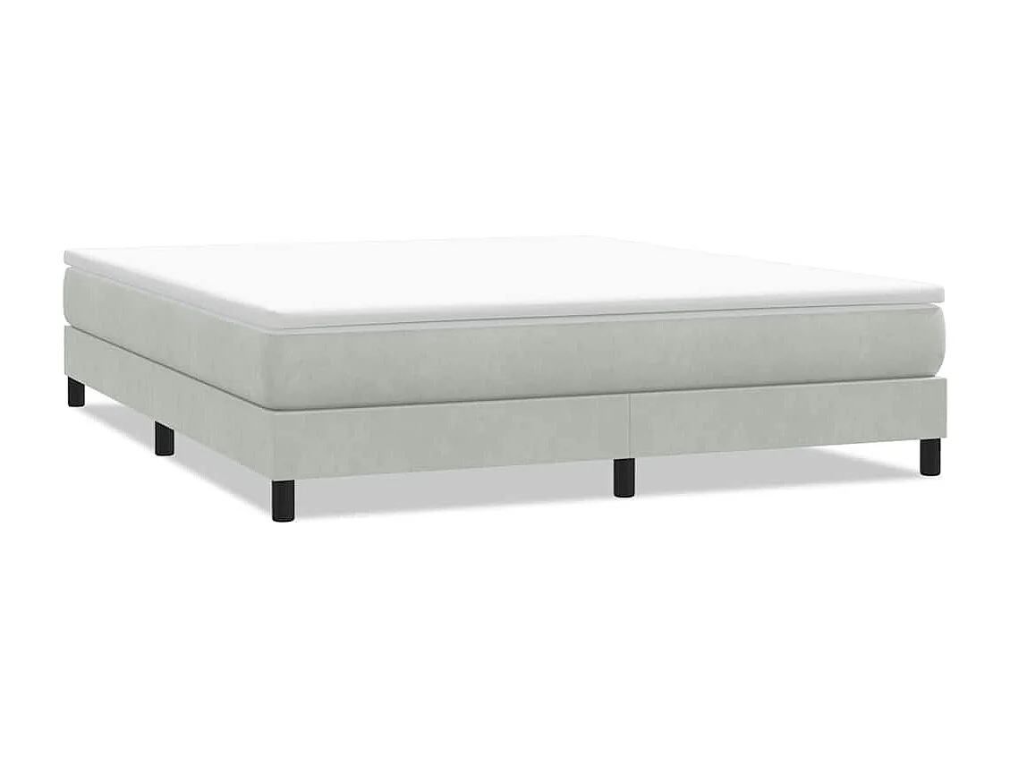 Cama sem molas/colchão 180x210 cm veludo cinzento-claro