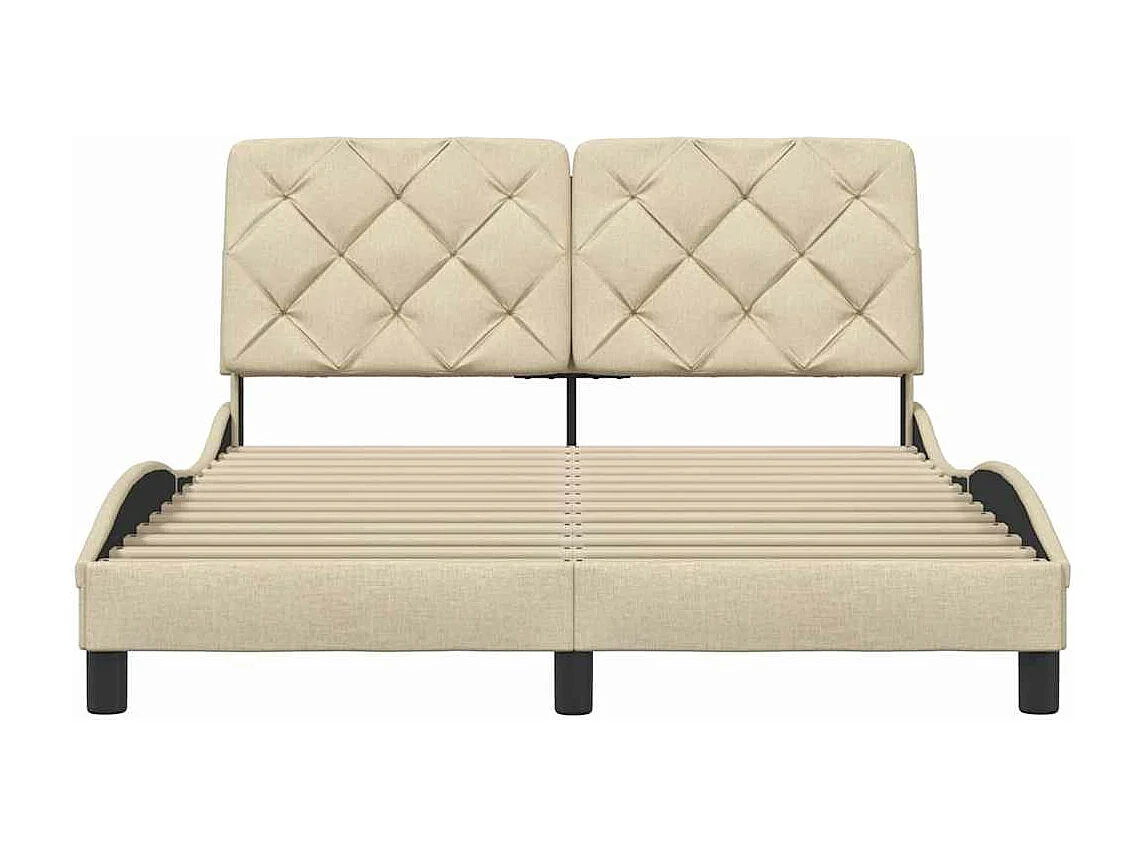 Bedframe zonder matras stof crèmekleurig 140x190 cm