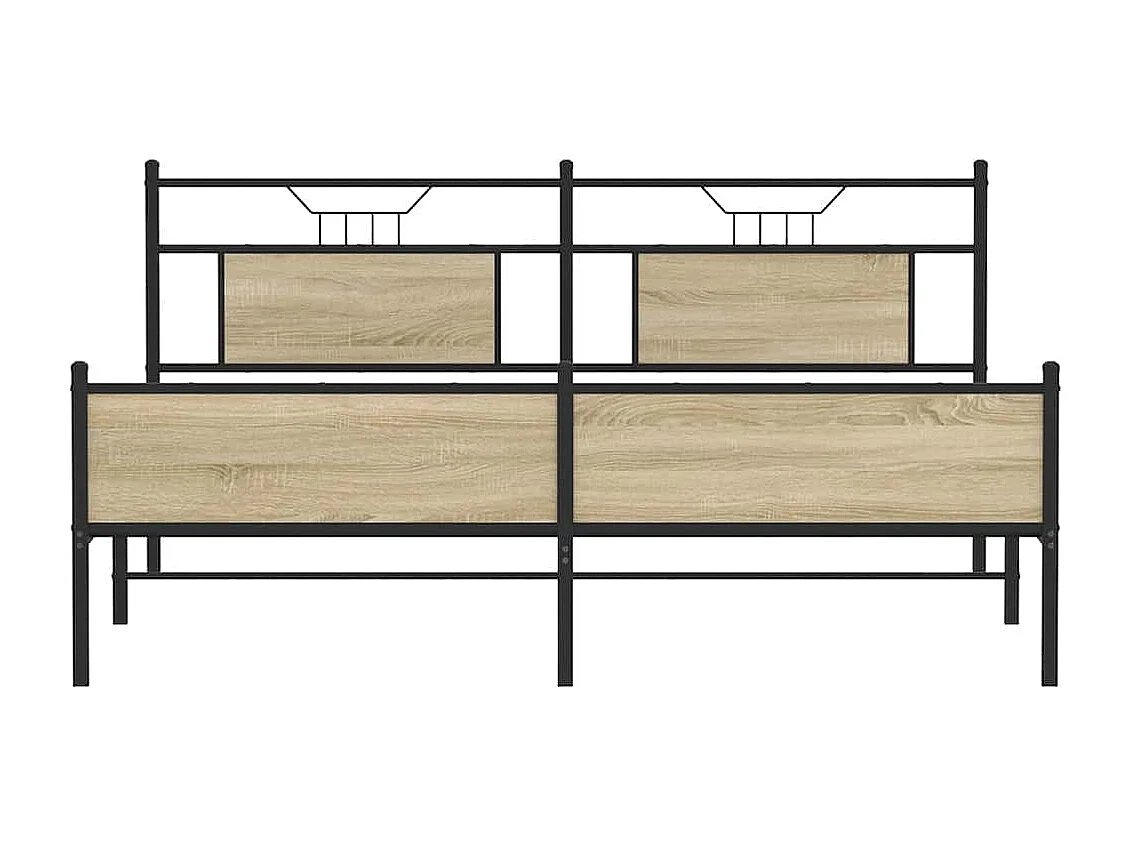 Estructura de cama sin colchón metal roble Sonoma 180x200 cm