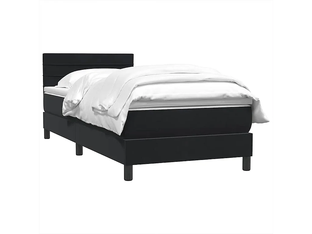 Cama com molas/colchão 80x220 cm veludo preto