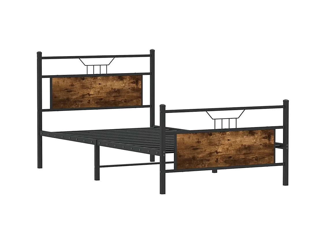 Estructura de cama sin colchón madera roble ahumado 100x200 cm