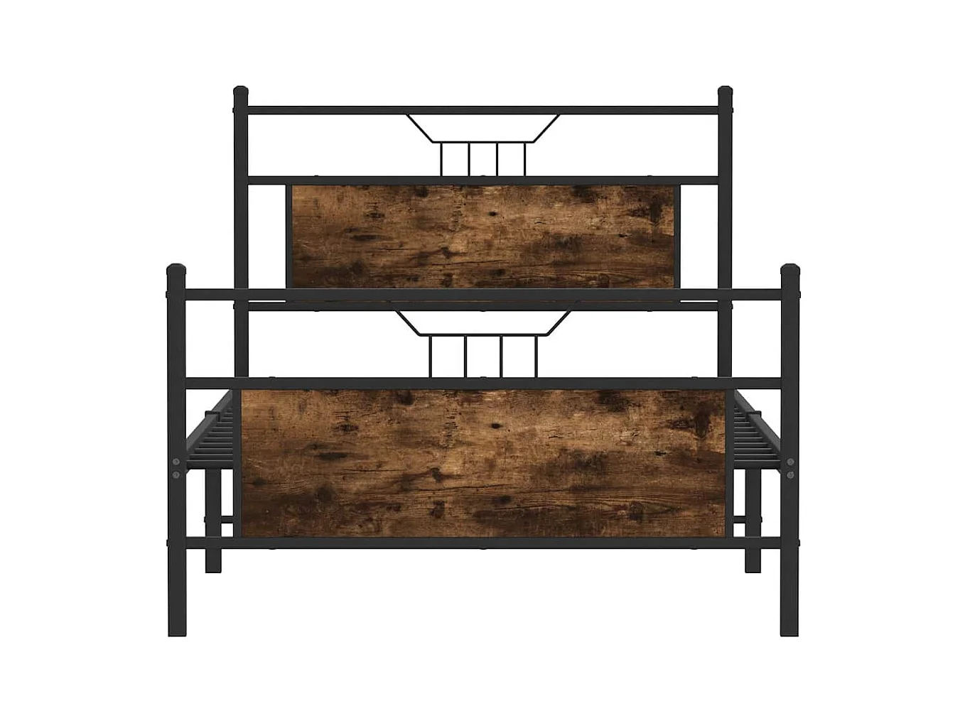 Estructura de cama sin colchón madera roble ahumado 100x200 cm