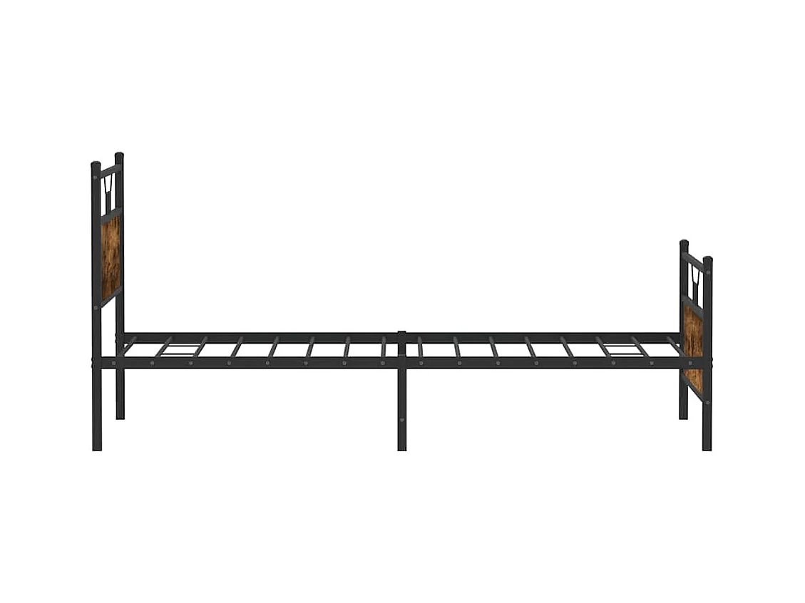Estructura de cama sin colchón madera roble ahumado 100x200 cm