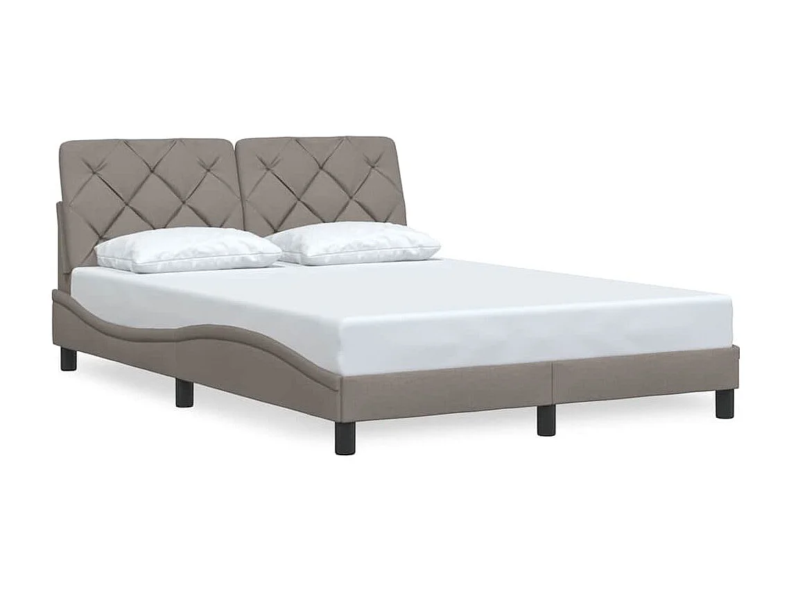 Cadre de lit sans matelas taupe 140x200 cm tissu