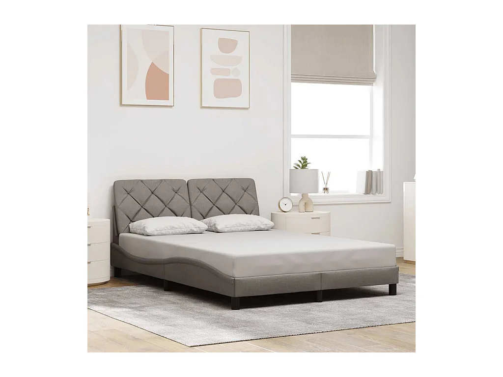 Bedframe zonder matras stof taupe 140x200 cm