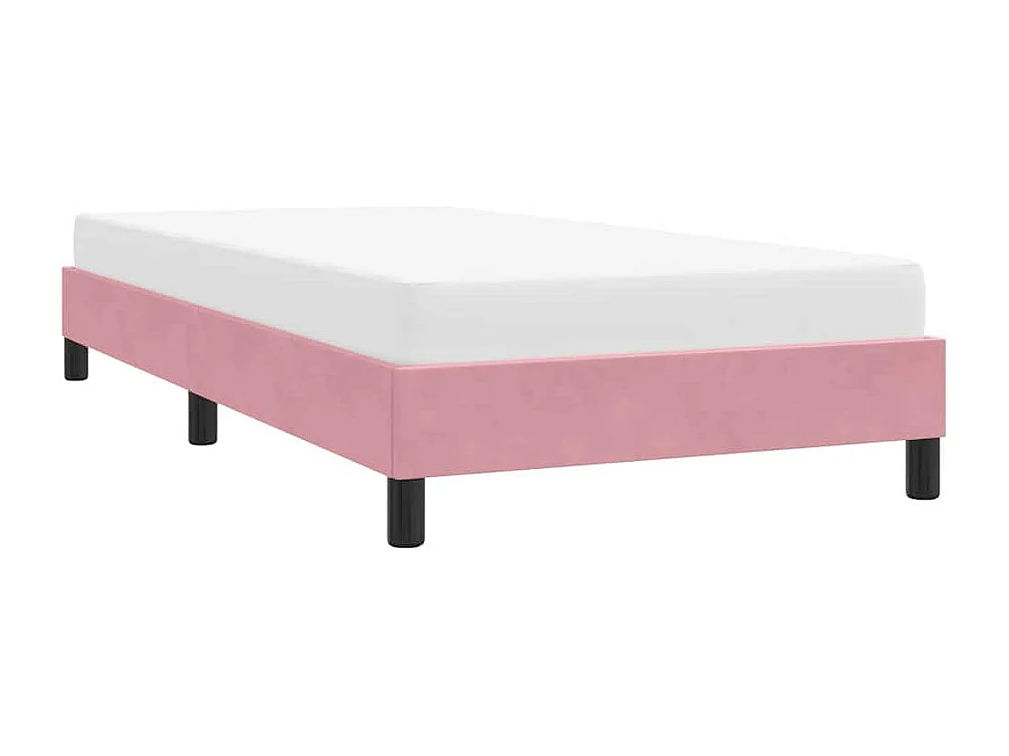 Estructura de cama sin colchón terciopelo rosa 90x220 cm