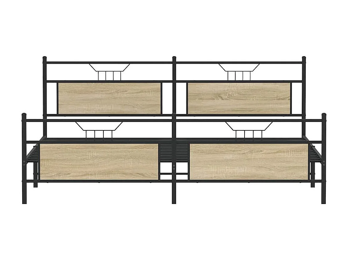 Bedframe zonder matras metaal sonoma eikenkleur 200x200 cm