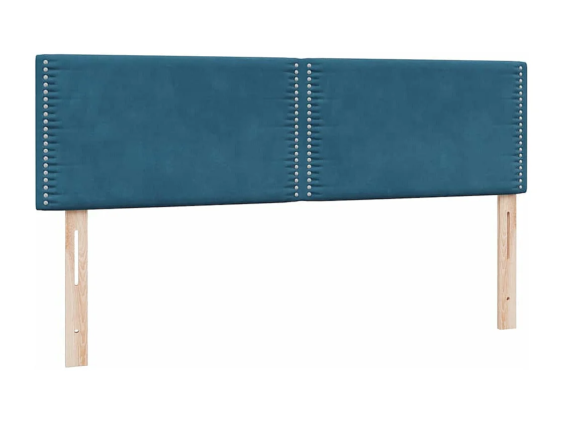 Cama box spring com colchão 160x210 cm veludo azul escuro