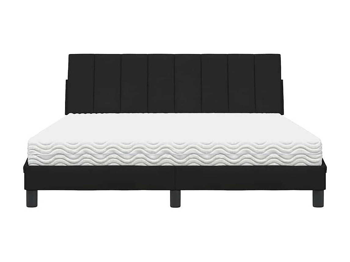 Bed met matras "Hanko" stof zwart 160x200 cm