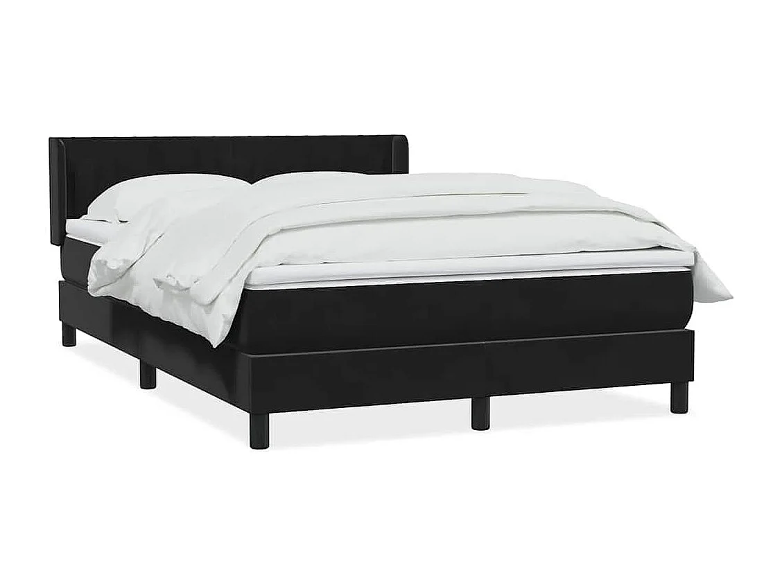 Cama com molas/colchão 140x210 cm veludo preto