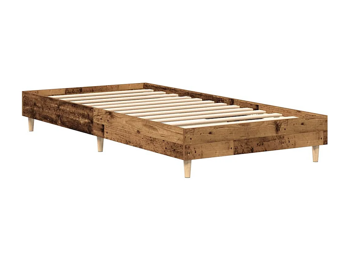 Cadre de lit sans matelas vieux bois 100x200 cm bois ingénierie